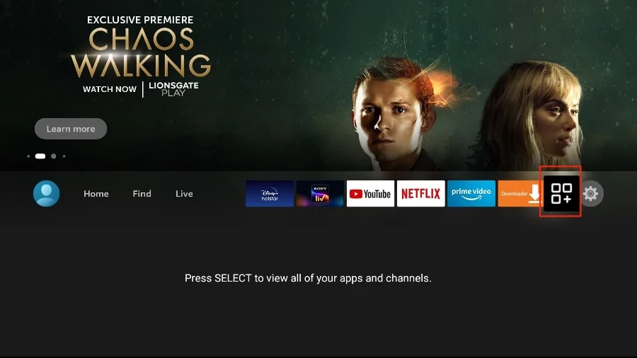Apollo Group TV select all apps menu