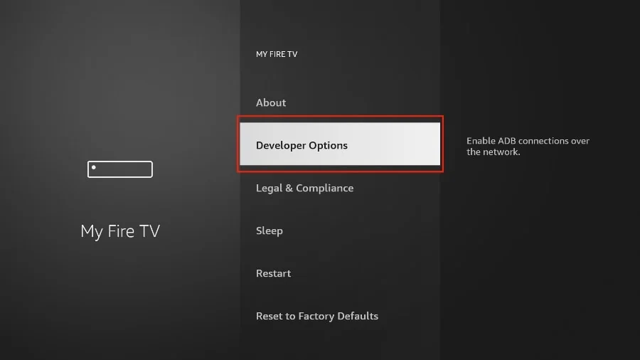 Apollo Group TV select developer options